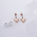 Load image into Gallery viewer, 18K Gold Drop Earrings with CZ Stones