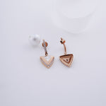 Load image into Gallery viewer, 18K Gold Drop Earrings with CZ Stones