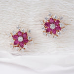 Load image into Gallery viewer, 18K Gold Floral Stud Earrings with Multicolour Stones Caia