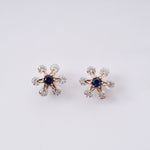 Load image into Gallery viewer, 18K Gold Stud Earrings with Multicolour Stones