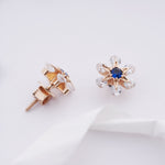 Load image into Gallery viewer, 18K Gold Stud Earrings with Multicolour Stones Caia