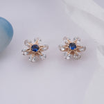 Load image into Gallery viewer, 18K Gold Stud Earrings with Multicolour Stones