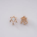 Load image into Gallery viewer, 18K Gold Star Shape Stud Earrings with CZ Stones