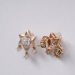 Load image into Gallery viewer, 18K Gold Star Shape Stud Earrings with CZ Stones
