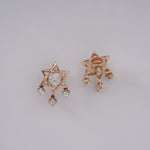 Load image into Gallery viewer, 18K Gold Star Shape Stud Earrings with CZ Stones
