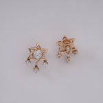 Load image into Gallery viewer, 18K Gold Star Shape Stud Earrings with CZ Stones Caia