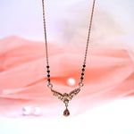 Load image into Gallery viewer, 9K Gold Black Bead Necklace with CZ Stones for Daily wear, office wear Caia