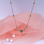 Load image into Gallery viewer, 9K Gold Black Bead Necklace with CZ Stones for Daily wear, office wear