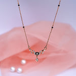 Load image into Gallery viewer, 9K Gold Black Bead Necklace with CZ Stones for Daily wear, office wear Caia