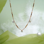 Load image into Gallery viewer, 9K Rose Gold Necklace with CZ Stones Caia