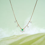 Load image into Gallery viewer, 9K Rose Gold Necklace with Multicolour Stones