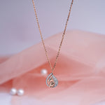Load image into Gallery viewer, 9K Gold Pendant Necklace with CZ Stones for Office wear