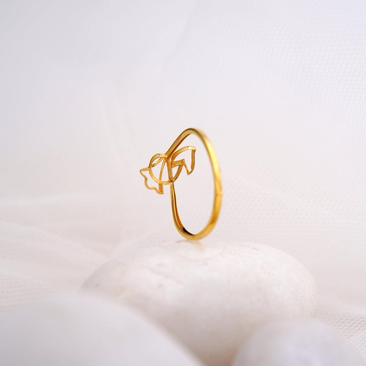 9k gold floral ring