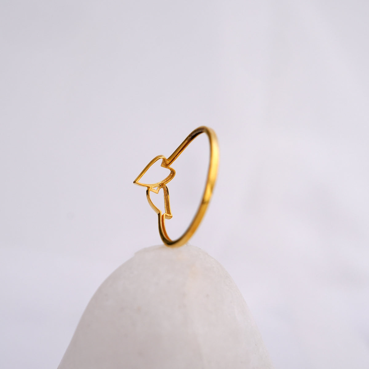 9k gold heart ring