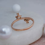 Load image into Gallery viewer, 9K Rose Gold Floral Ring for Office Wear