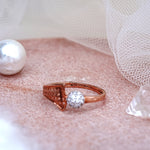 Load image into Gallery viewer, 9K Rose Gold Ring with CZ Stone