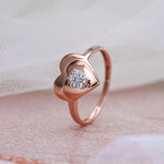 Load image into Gallery viewer, 9K Rose Gold Heart Ring with CZ Stone