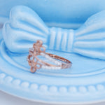 Load image into Gallery viewer, 9K Rose Gold Floral Ring with CZ Stone