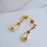 Load image into Gallery viewer, 9K Gold Drop Earrings for Daily Wear, Office Wear Caia