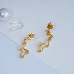 Load image into Gallery viewer, 9K Gold Drop Earrings for Daily Wear, Office Wear Caia