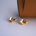 Load image into Gallery viewer, 9K Gold Heart Stud Earrings for Daily Wear, Office Wear