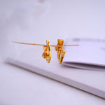 Load image into Gallery viewer, 9K Gold Hoop Earrings with CZ Stones