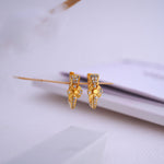 Load image into Gallery viewer, 9K Gold Hoop Earrings with CZ Stones Caia