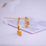 Load image into Gallery viewer, 9K Gold Hoop Earrings with CZ Stones