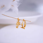 Load image into Gallery viewer, 9K Gold Hoop Earrings with CZ Stones