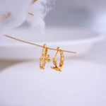 Load image into Gallery viewer, 9K Gold Hoop Earrings with CZ Stones Caia