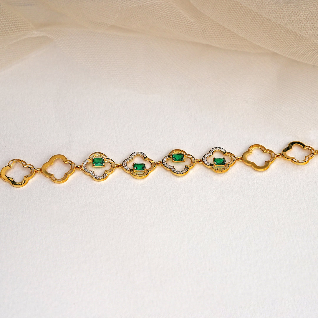 9K Gold Bracelet with Multicolour Stones
