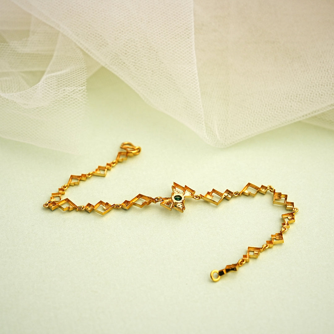 9K Gold Bracelet with Multicolour Stones