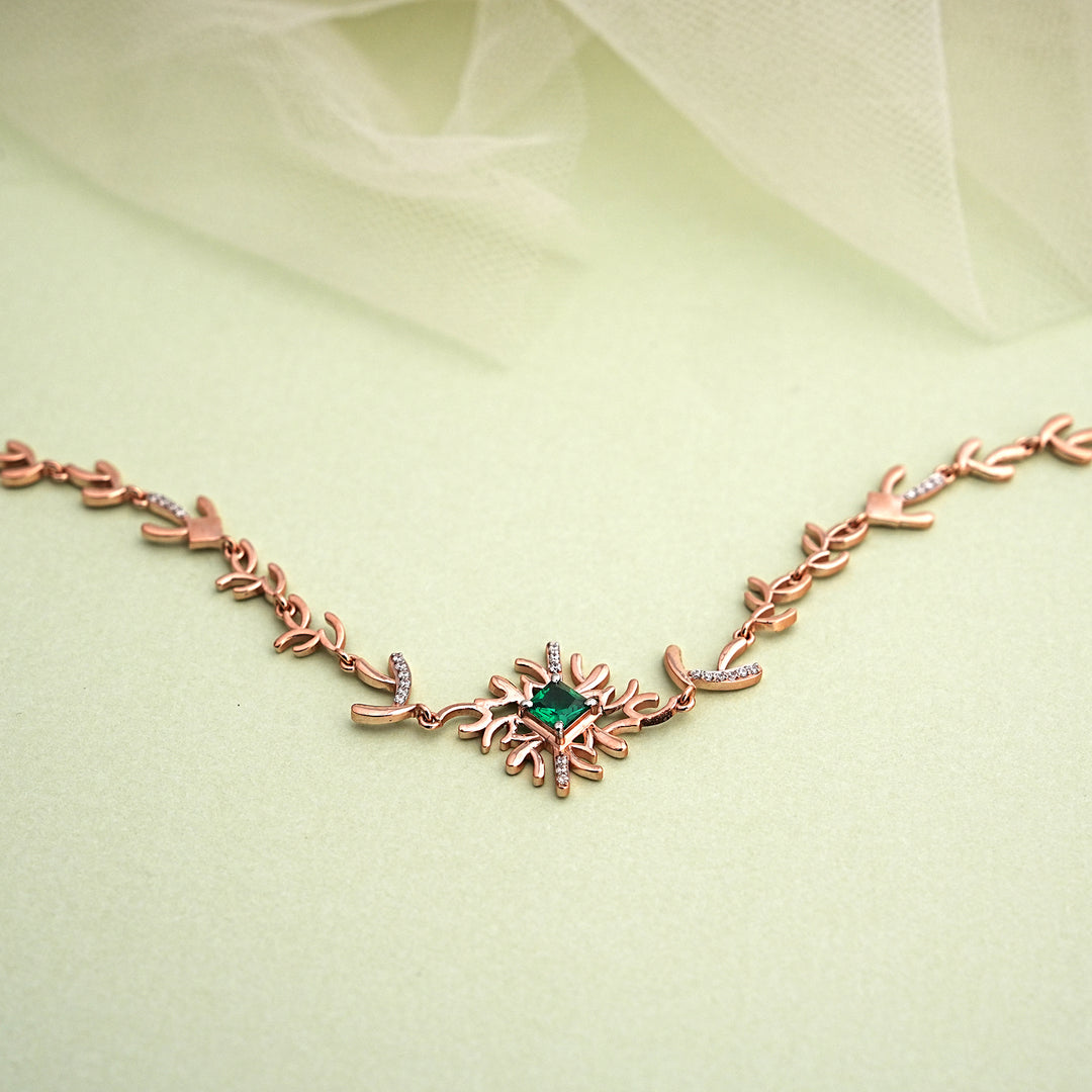 9K Rose Gold Bracelet with Multicolour Stones