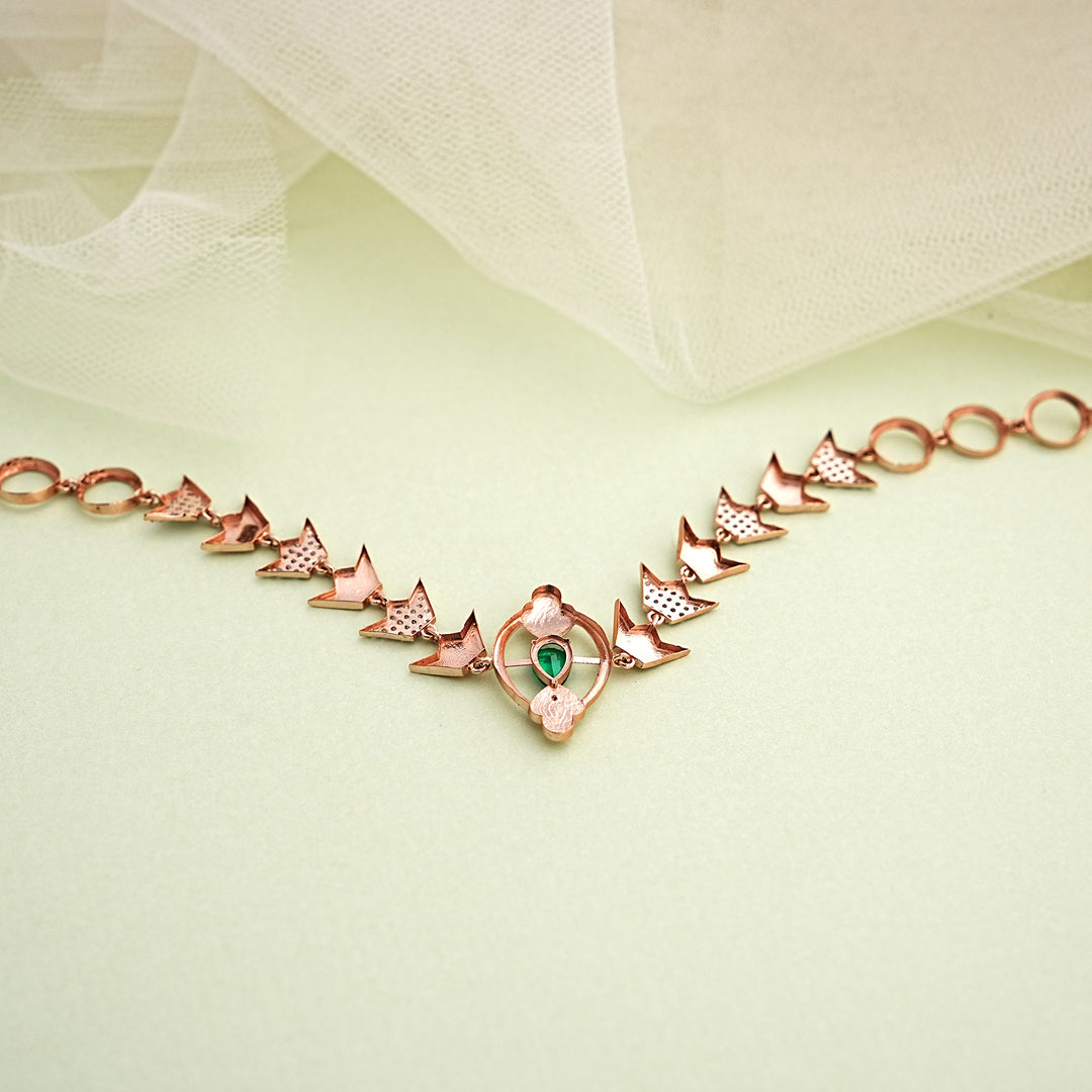 9K Rose Gold Bracelet with Multicolour Stones