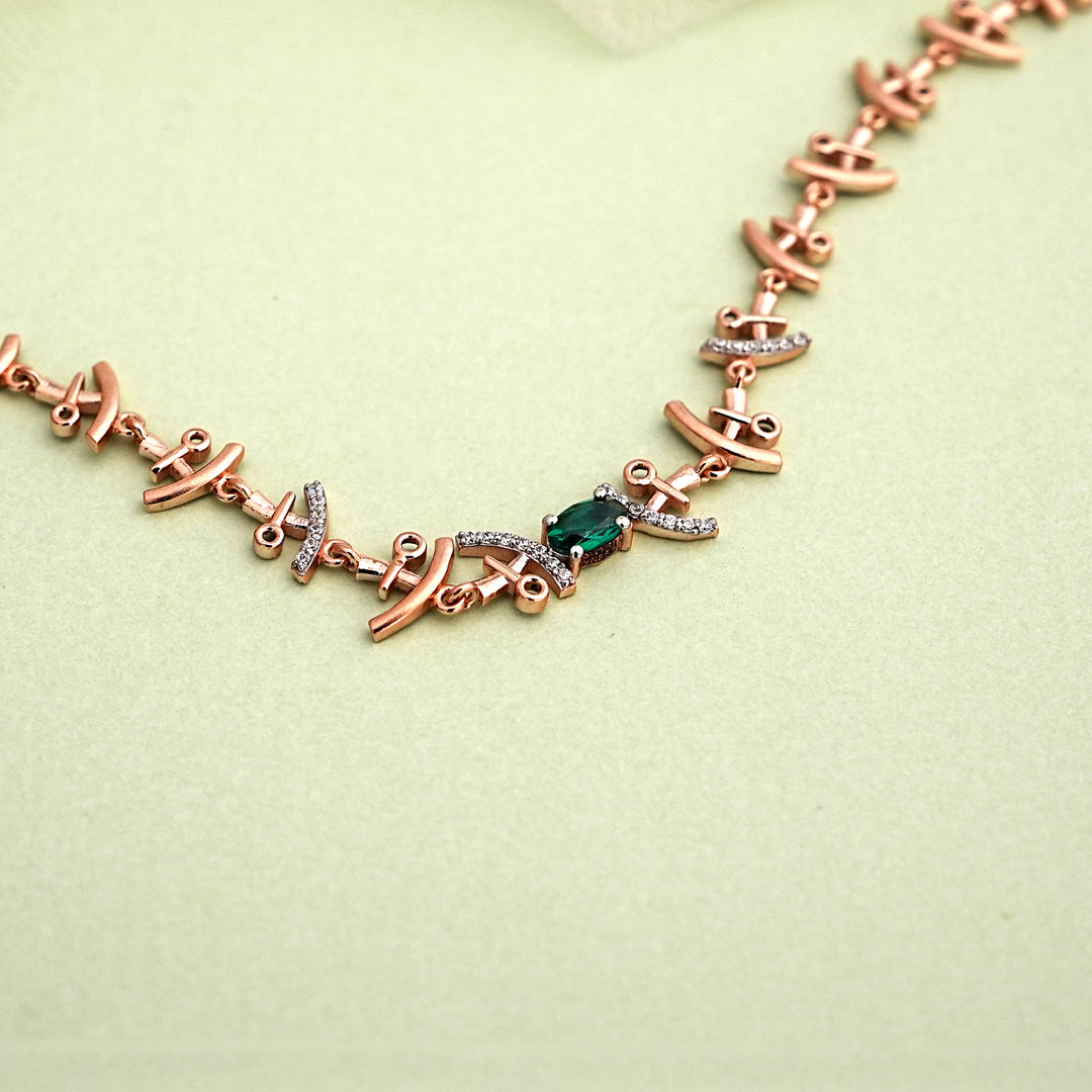 9K Rose Gold Bracelet with Multicolour Stones