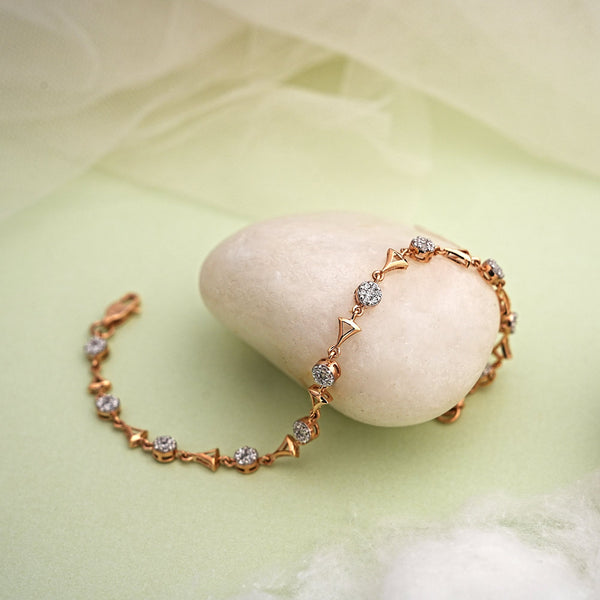 9K Rose Gold Bracelet with CZ Stones Caia