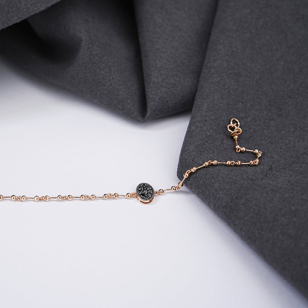 9K Rose Gold Bracelet with Colour Stone