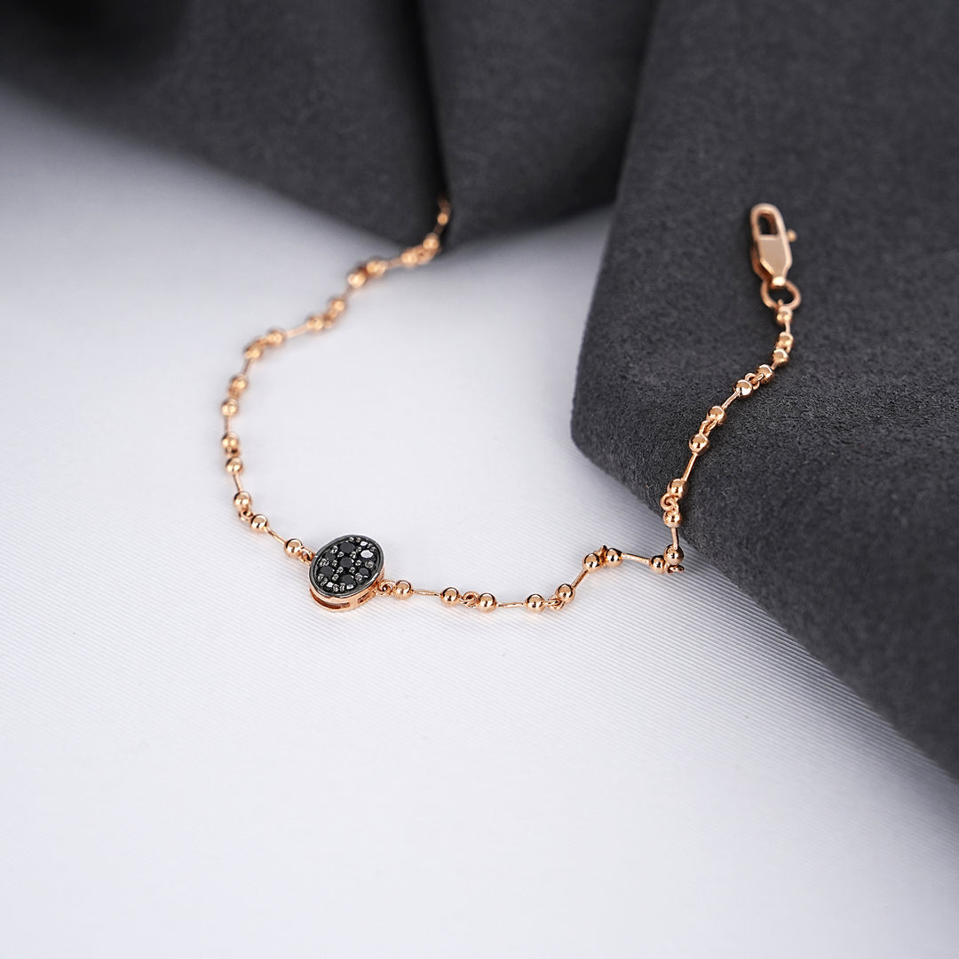 9K Rose Gold Bracelet with Colour Stone