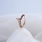 Load image into Gallery viewer, 14K Rose Gold Ring with CZ Stones
