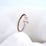 Load image into Gallery viewer, 14K Rose Gold Floral Ring with CZ Stones
