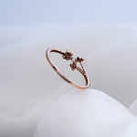 Load image into Gallery viewer, 14K Rose Gold Floral Ring with CZ Stones
