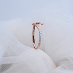 Load image into Gallery viewer, 14K Rose Gold Floral Ring with CZ Stones
