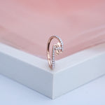 Load image into Gallery viewer, 14K Rose Gold Ring with CZ Stones
