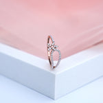 Load image into Gallery viewer, 14K Rose Gold Floral Ring with CZ Stones
