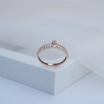 Load image into Gallery viewer, 14K Rose Gold Ring with CZ Stones
