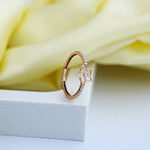 Load image into Gallery viewer, 14K Rose Gold Floral Ring with CZ Stones
