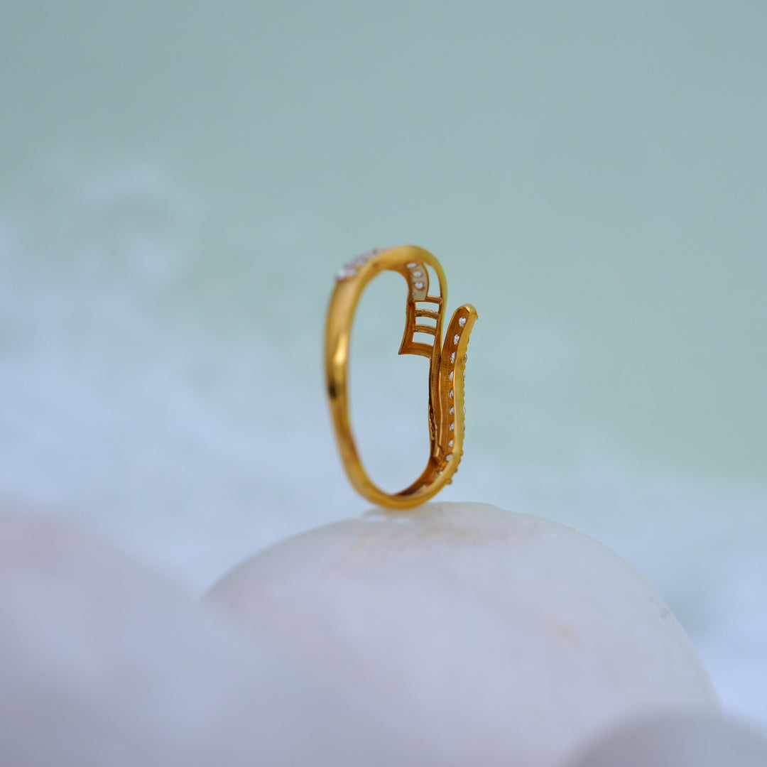 9K Gold Ring with CZ Stones