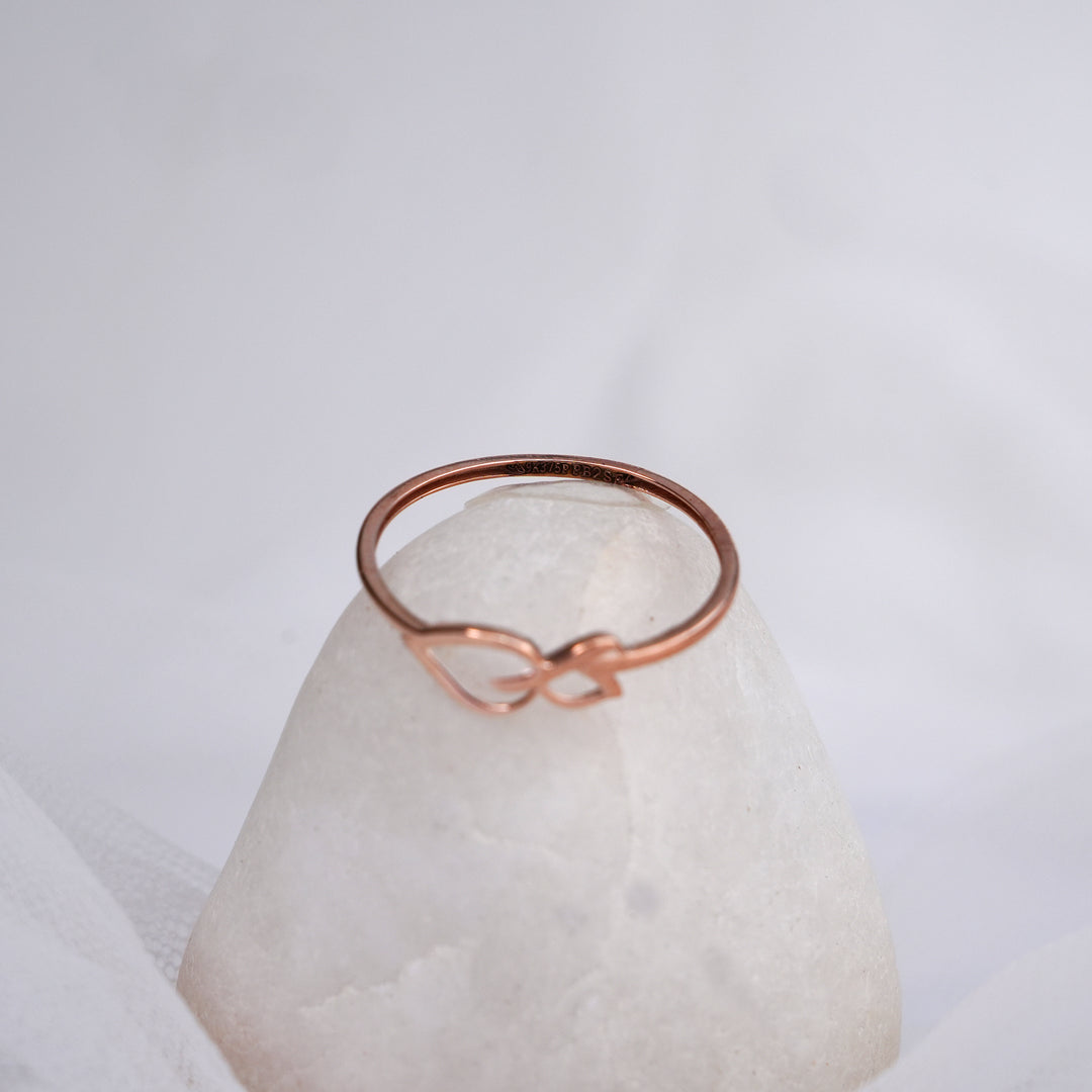 9K Rose Gold Leaf Ring