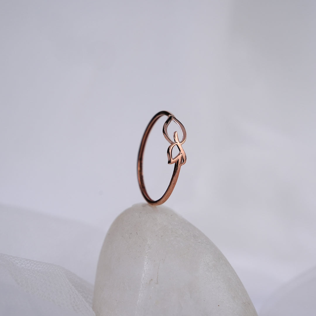 9K Rose Gold Leaf Ring