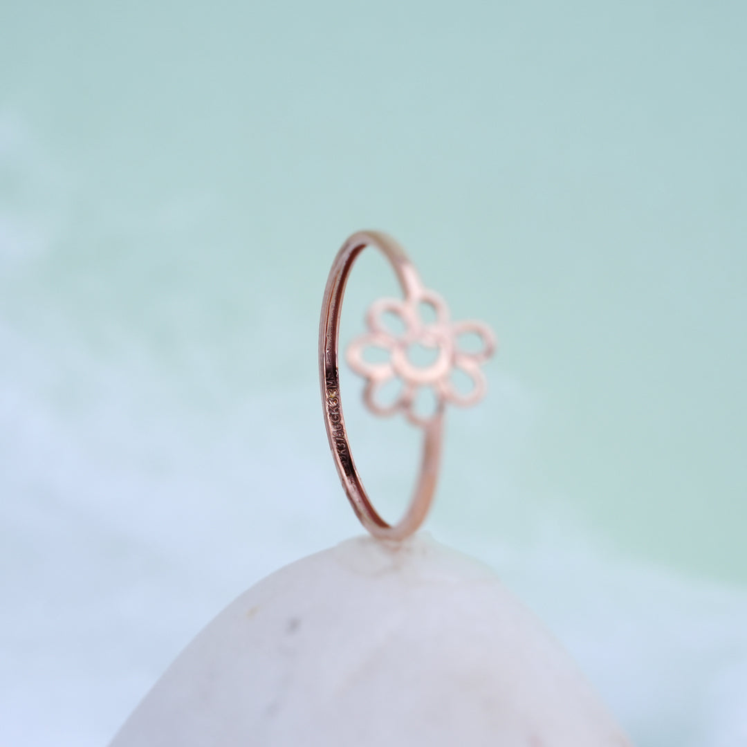 9K Rose Gold Floral Ring